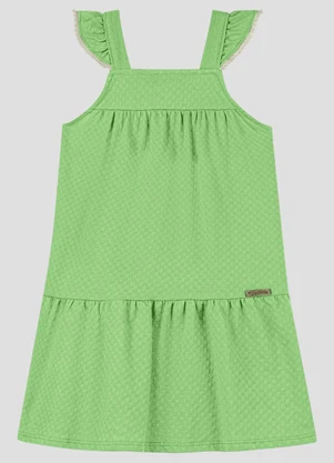 Kely Kety - Vestido Infantil em Malha Trabalhada Hive Verde - KELY KETY