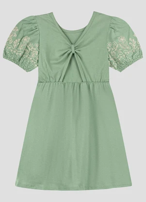 Kely Kety - Vestido Infantil em Malha Verde - KELY KETY