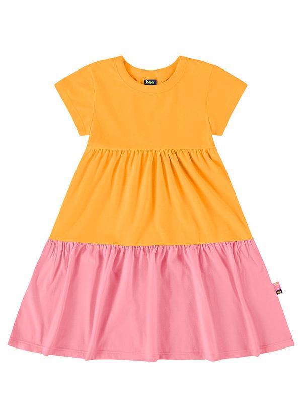 Bee Loop - Vestido Infantil em Meia Malha Amarelo
