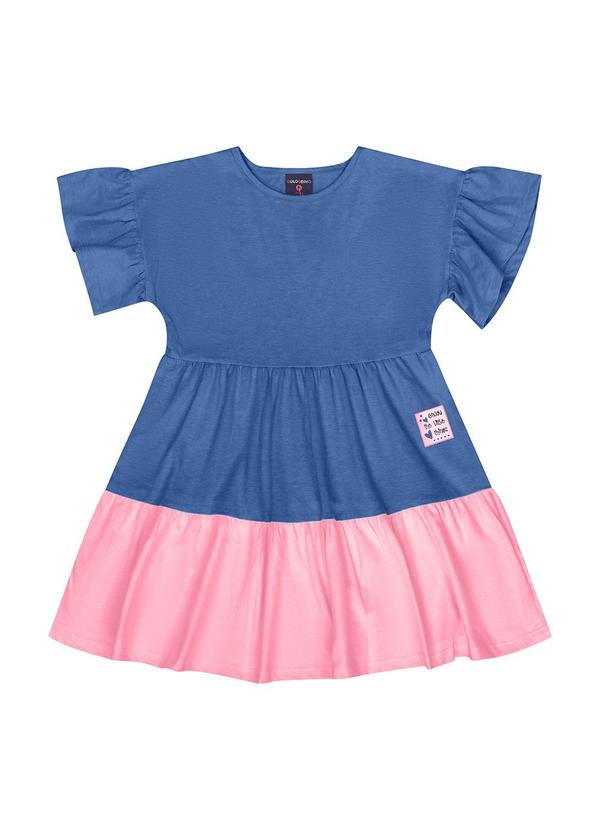 Guloseima - Vestido Infantil em Meia Malha Azul