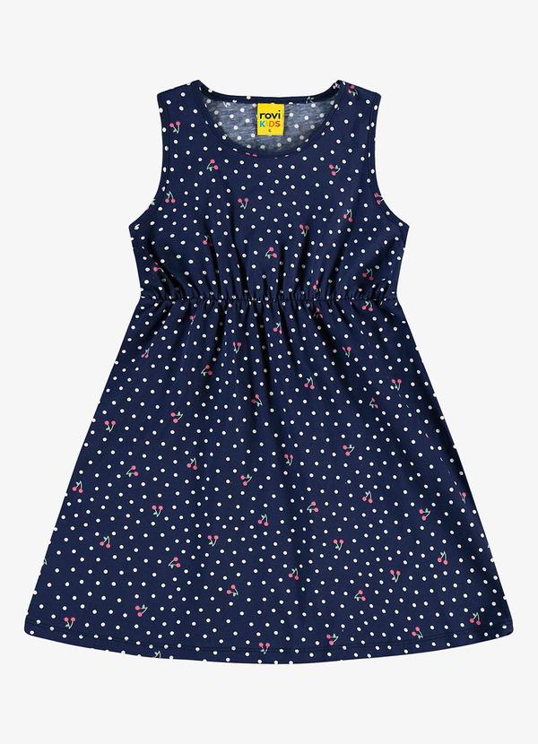 Rovi Kids - Vestido Infantil em Meia Malha Azul