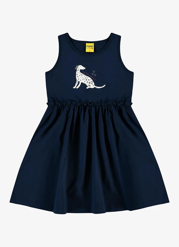 Rovi Kids - Vestido Infantil em Meia Malha Azul
