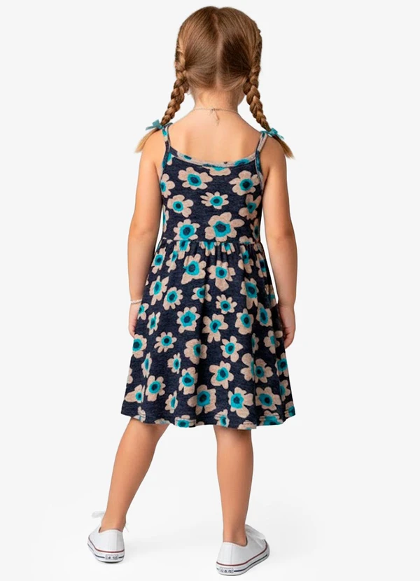 Select - Vestido Infantil em Meia Malha Azul 2