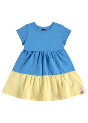 Bee Loop - Vestido Infantil em Meia Malha Azul - BEE LOOP