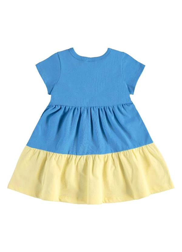 Bee Loop - Vestido Infantil em Meia Malha Azul 2