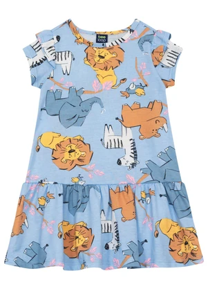Vestido Infantil em Meia Malha Bee Loop Azul - BEE LOOP