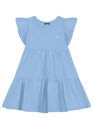 Vestido Infantil em Meia Malha Bee Loop Azul - BEE LOOP