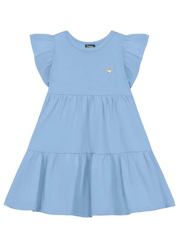 Bee Loop - Vestido Infantil em Meia Malha Bee Loop Azul