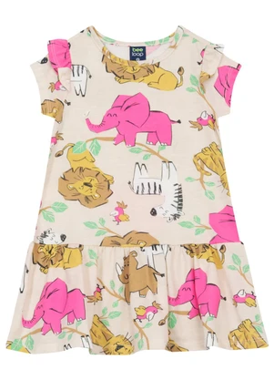 Vestido Infantil em Meia Malha Bee Loop Bege - BEE LOOP