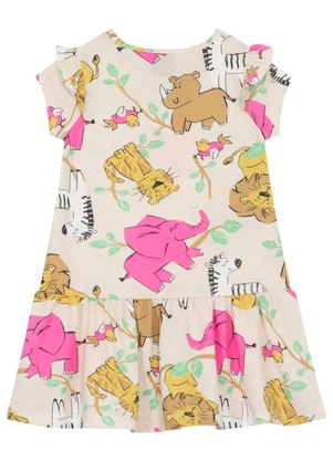 Vestido Infantil em Meia Malha Bee Loop Bege - BEE LOOP