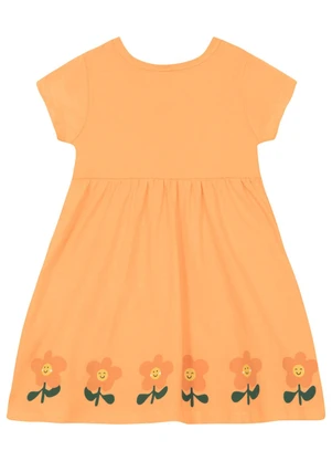 Vestido Infantil em Meia Malha Bee Loop Laranja - BEE LOOP