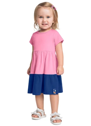 Bee Loop - Vestido Infantil em Meia Malha Rosa - BEE LOOP