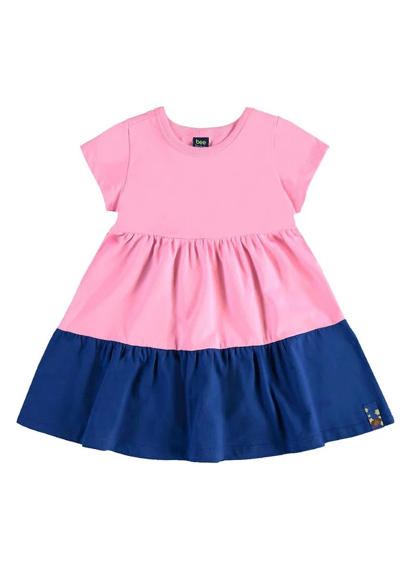 Bee Loop - Vestido Infantil em Meia Malha Rosa 2