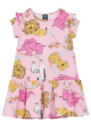 Vestido Infantil em Meia Malha Bee Loop Rosa - BEE LOOP