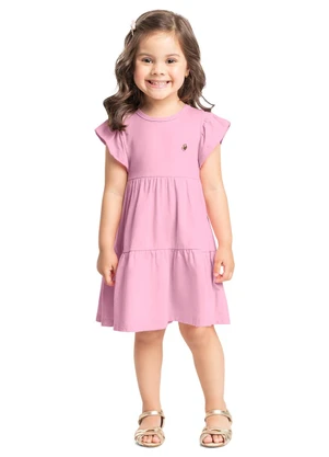 Vestido Infantil em Meia Malha Bee Loop Rosa - BEE LOOP