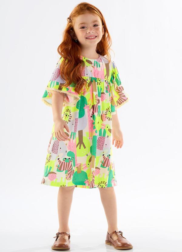 Up Baby - Vestido Infantil em Meia Malha Bege