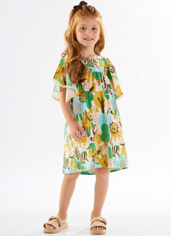Up Baby - Vestido Infantil em Meia Malha Bege