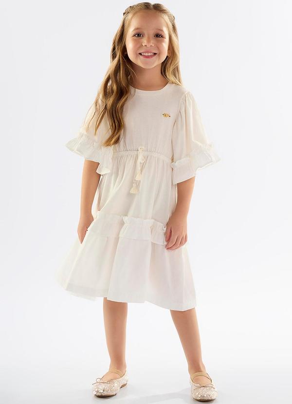 Up Baby - Vestido Infantil em Meia Malha Bege