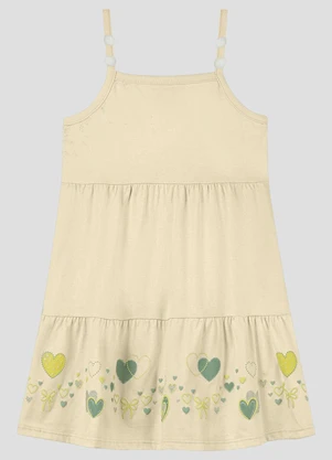Kely Kety - Vestido Infantil em Meia Malha Bege - KELY KETY