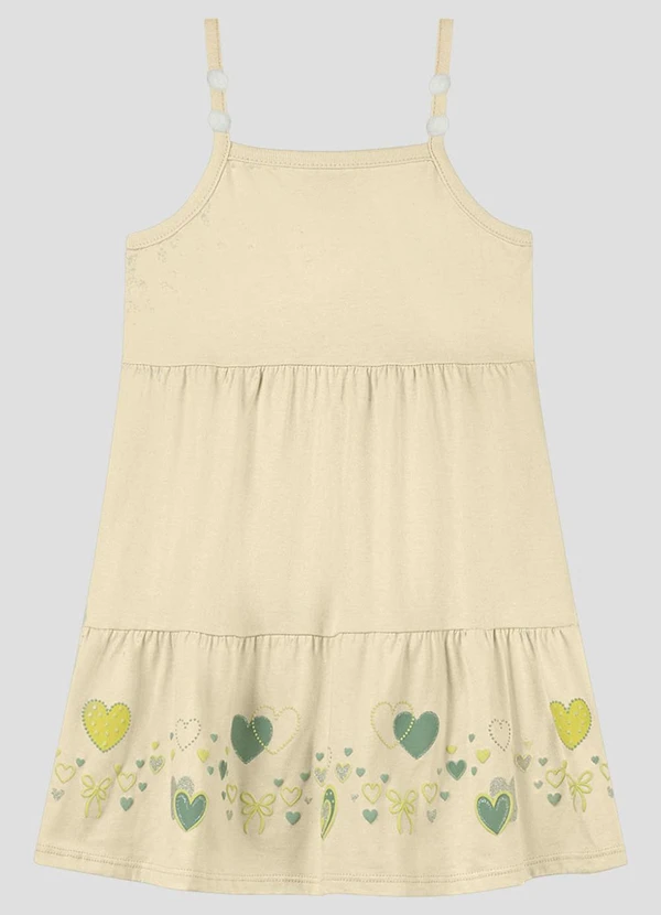 Kely Kety - Vestido Infantil em Meia Malha Bege