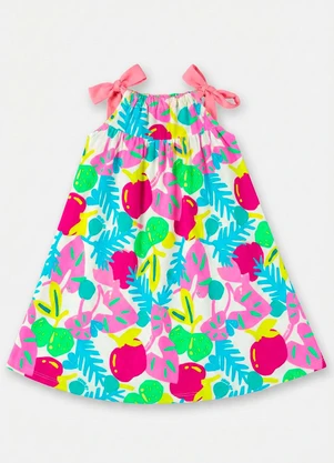 Up Baby - Vestido Infantil em Meia Malha Branco - UP BABY