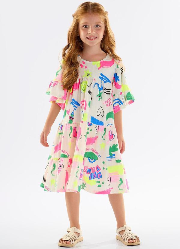 Up Baby - Vestido Infantil em Meia Malha Branco