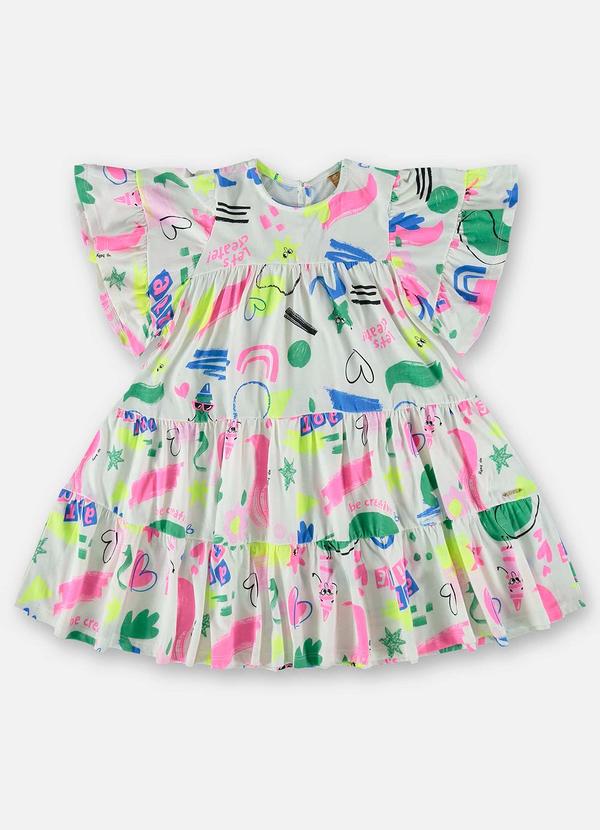 Up Baby - Vestido Infantil em Meia Malha Branco 2