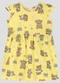 Kely Kety - Vestido Infantil em Meia Malha Estampada Rosa - variação: Amarelo