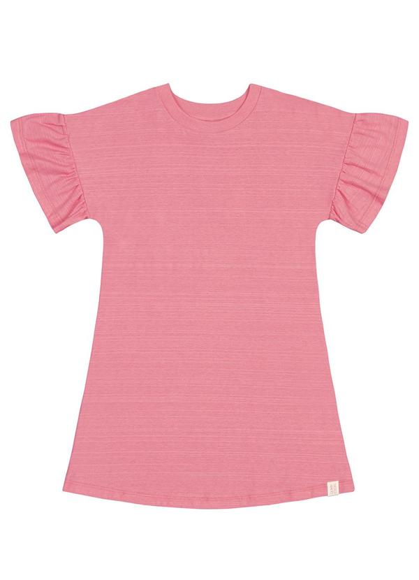 Quimby - Vestido Infantil em Meia Malha Flamê Rosa