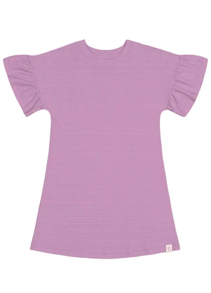 Quimby - Vestido Infantil em Meia Malha Flamê Roxo - QUIMBY