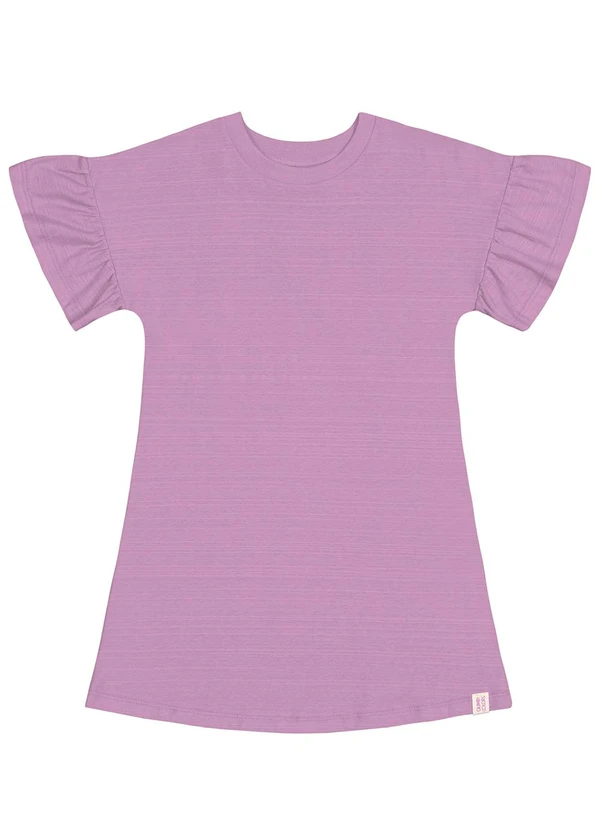 Quimby - Vestido Infantil em Meia Malha Flamê Roxo