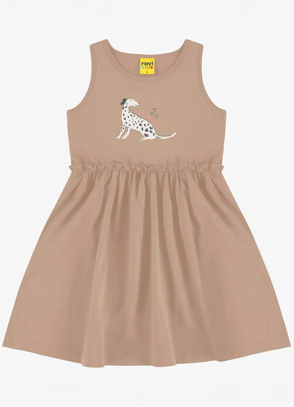 Rovi Kids - Vestido Infantil em Meia Malha Marrom