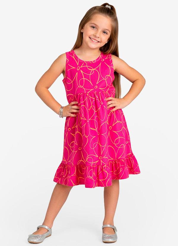 Select - Vestido Infantil em Meia Malha Penteada Rosa 1