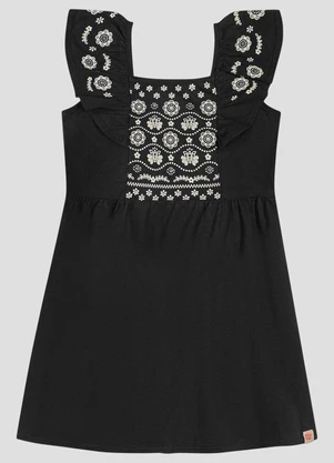 Kely Kety - Vestido Infantil em Meia Malha Preto - KELY KETY
