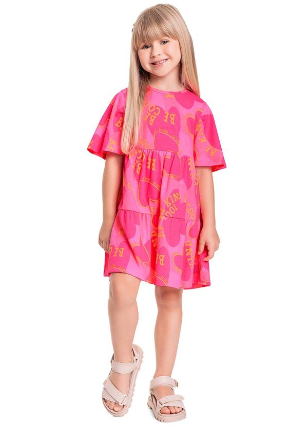 Quimby - Vestido Infantil em Meia Malha Rosa