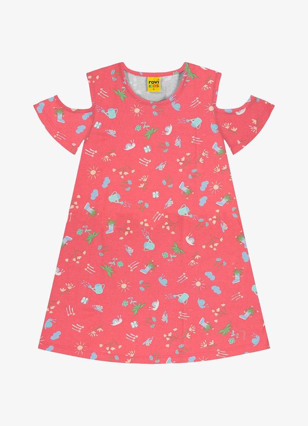 Rovi Kids - Vestido Infantil em Meia Malha Rosa