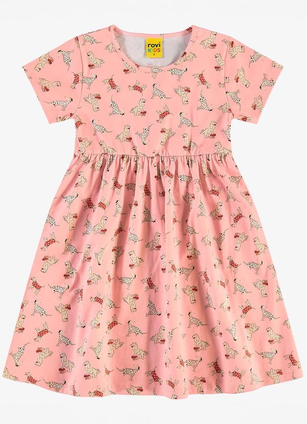 Rovi Kids - Vestido Infantil em Meia Malha Rosa