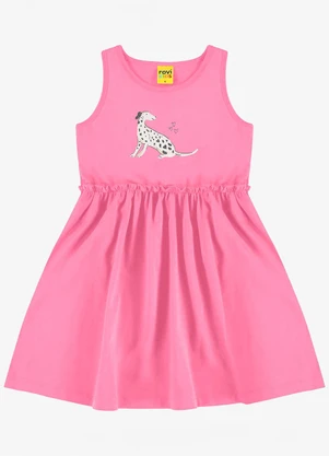 Rovi Kids - Vestido Infantil em Meia Malha Rosa - ROVI KIDS