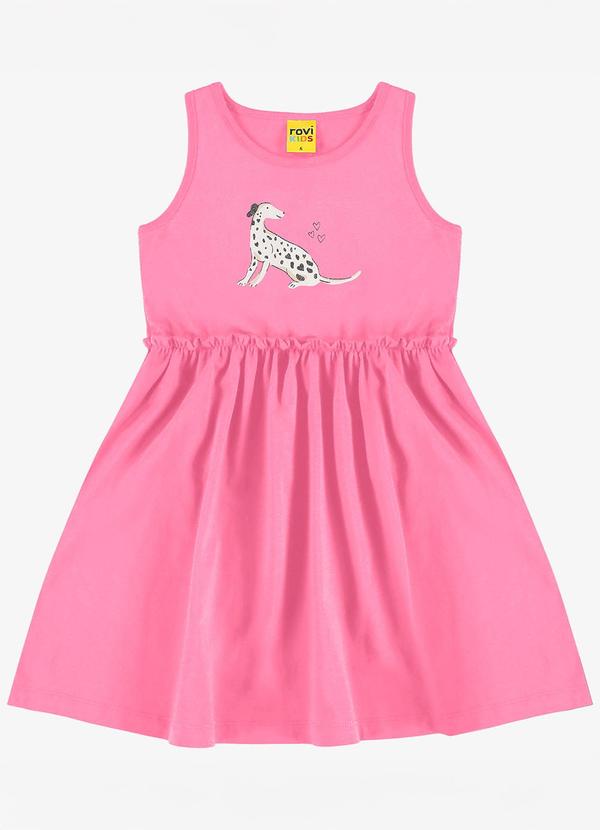 Rovi Kids - Vestido Infantil em Meia Malha Rosa
