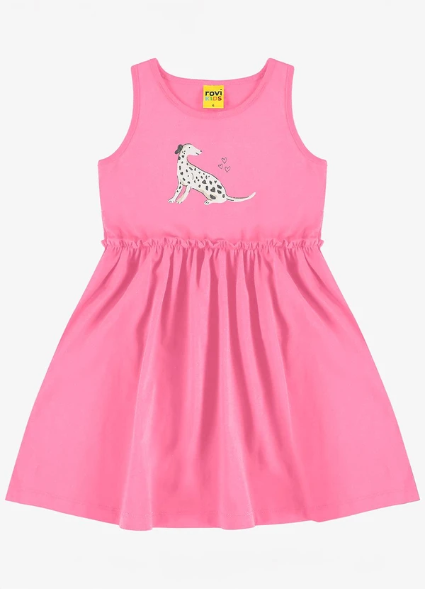 Rovi Kids - Vestido Infantil em Meia Malha Rosa