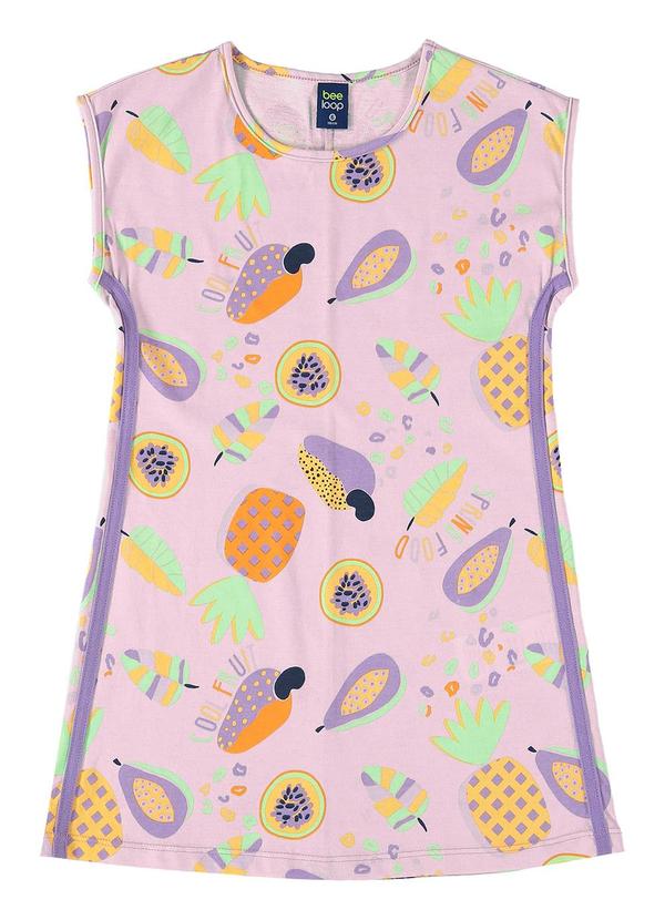 Bee Loop - Vestido Infantil em Meia Malha Roxo