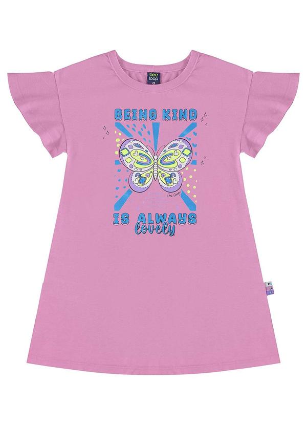 Bee Loop - Vestido Infantil em Meia Malha Roxo