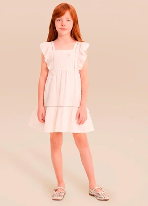 Mundi - Vestido Infantil em Meia Malha Texturizado - MUNDI