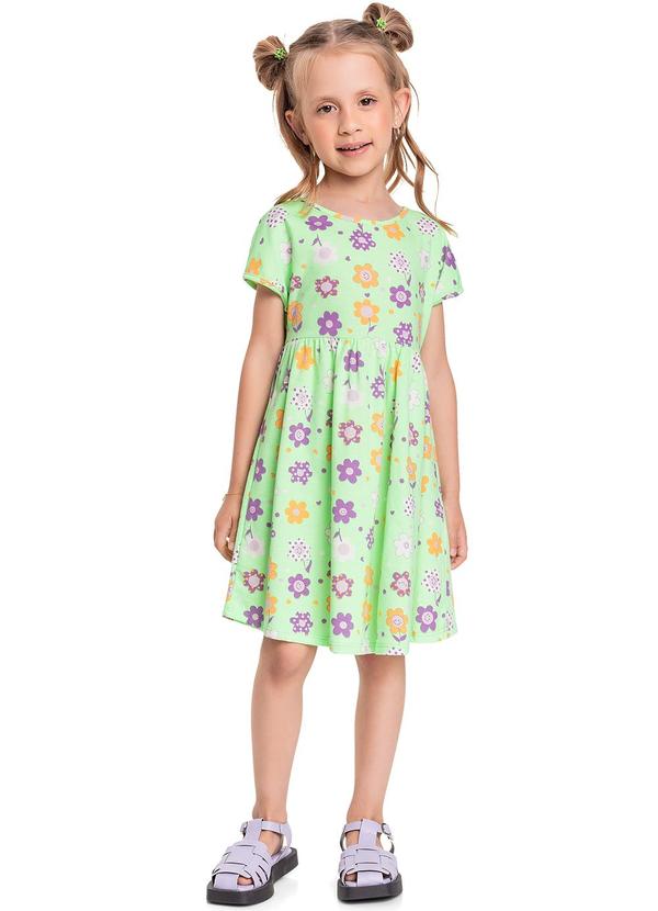 Bee Loop - Vestido Infantil em Meia Malha Verde