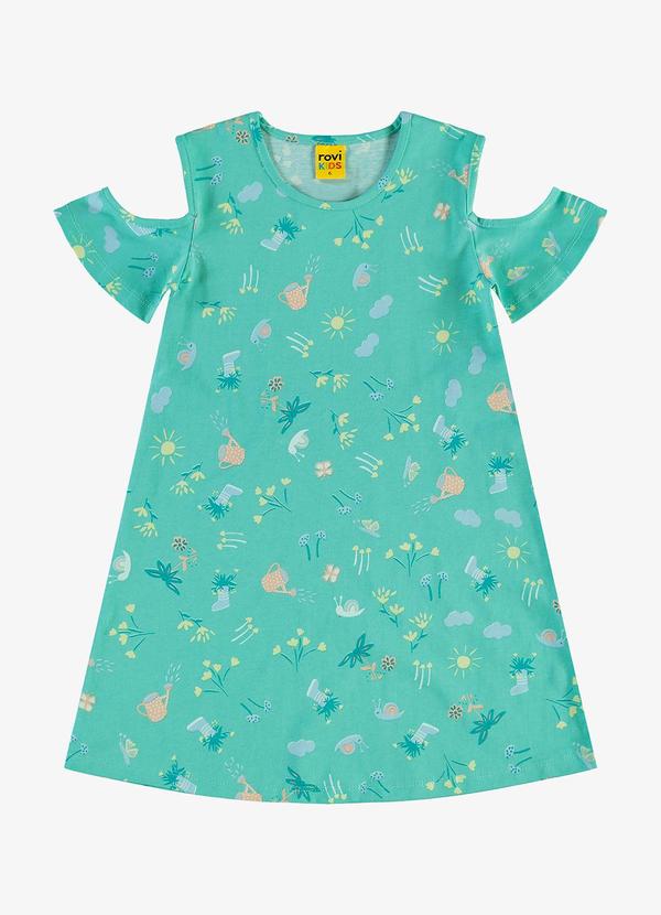 Rovi Kids - Vestido Infantil em Meia Malha Verde
