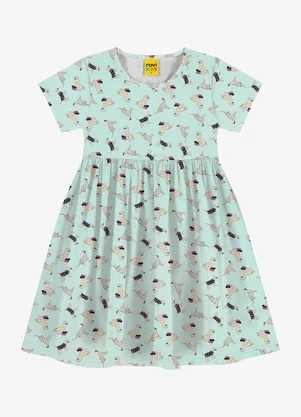 Rovi Kids - Vestido Infantil em Meia Malha Verde - ROVI KIDS