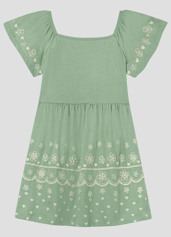 Kely Kety - Vestido Infantil em Meia Malha Verde