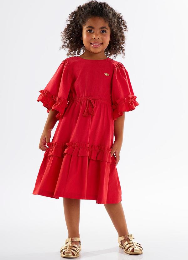 Up Baby - Vestido Infantil em Meia Malha Vermelho