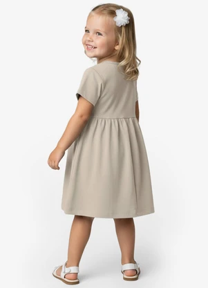 Select - Vestido Infantil em Molecotton Bege - SELECT
