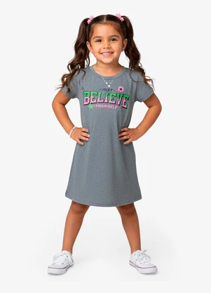 Select - Vestido Infantil em Molecotton Cinza - SELECT
